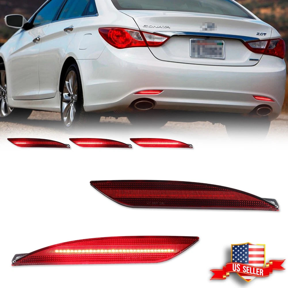 LED Rear Bumper Reflectors for Hyundai Sonata (2011–2014)