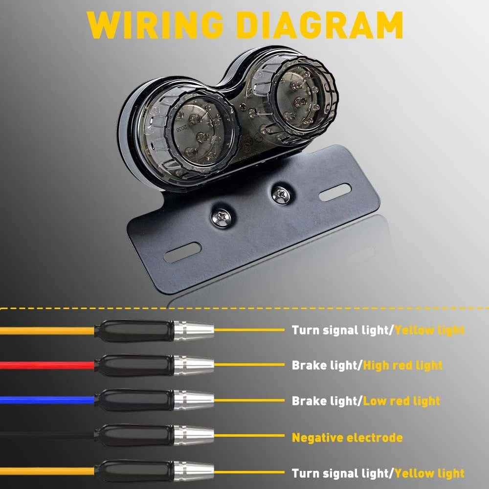 LED Turn Signal Tail Brake Light for Motorcycle (Universal)