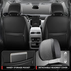 Set of 2 Universal Front Row Seat Covers for Car SUV (Grey/Black)