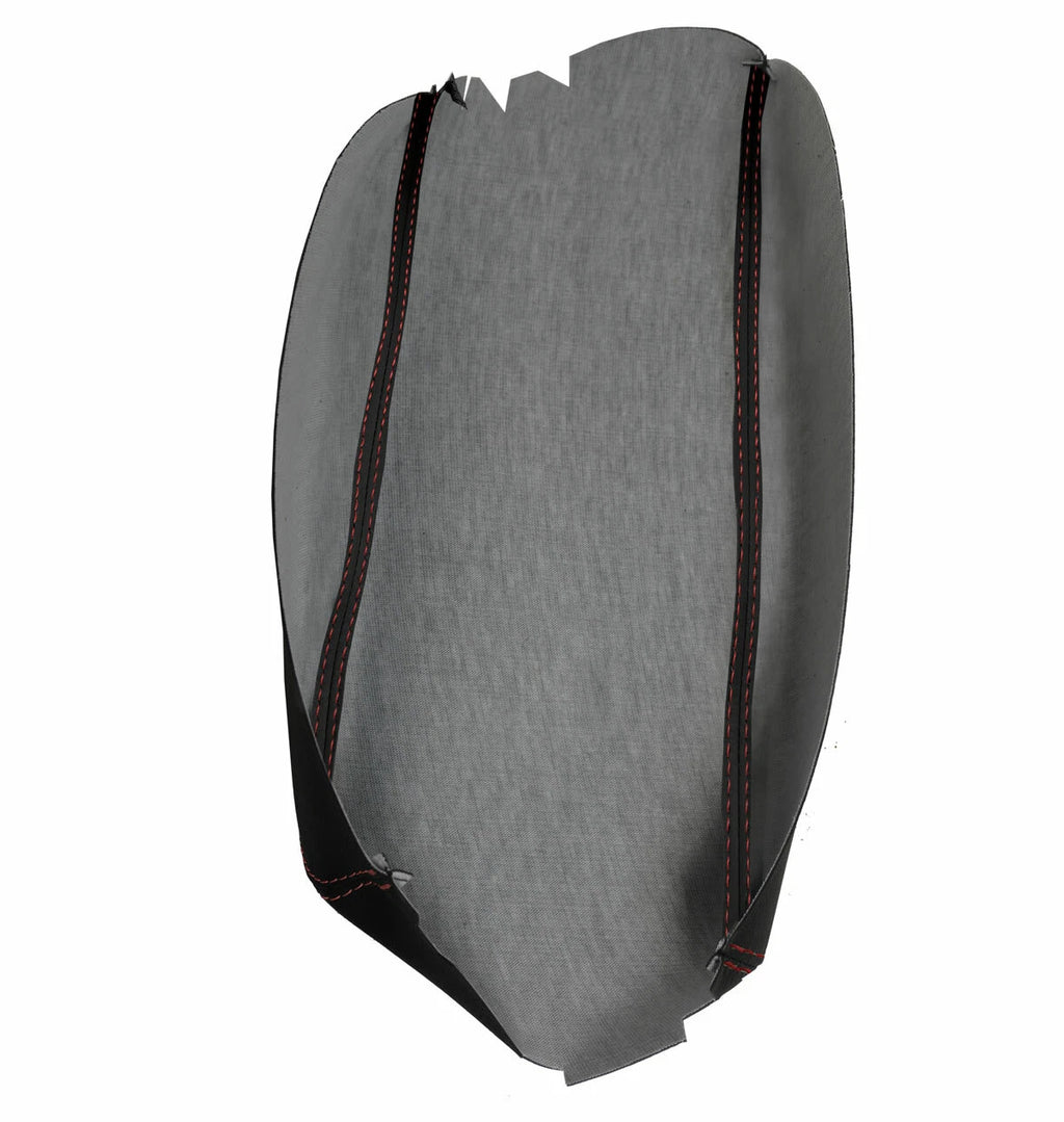 PVC Leather Console Lid Armrest Cover for Ford Ranger (2019–2020) Red Stitch