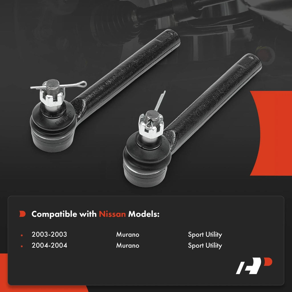 2X Front Outer Tie Rod End for Nissan Murano (2003-2004)