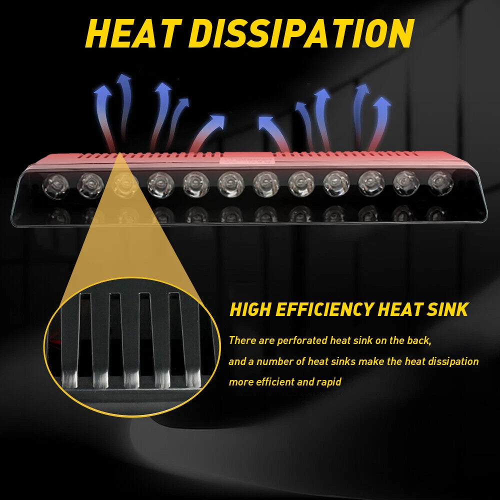 12V White Amber LED Emergency Strobe Light for Vehicles