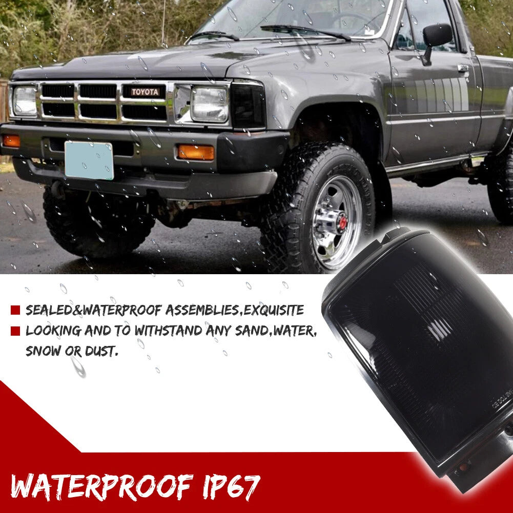 2X Smoked Front Bumper Corner Lights for Toyota Pickup, 4Runner (1984–1986)