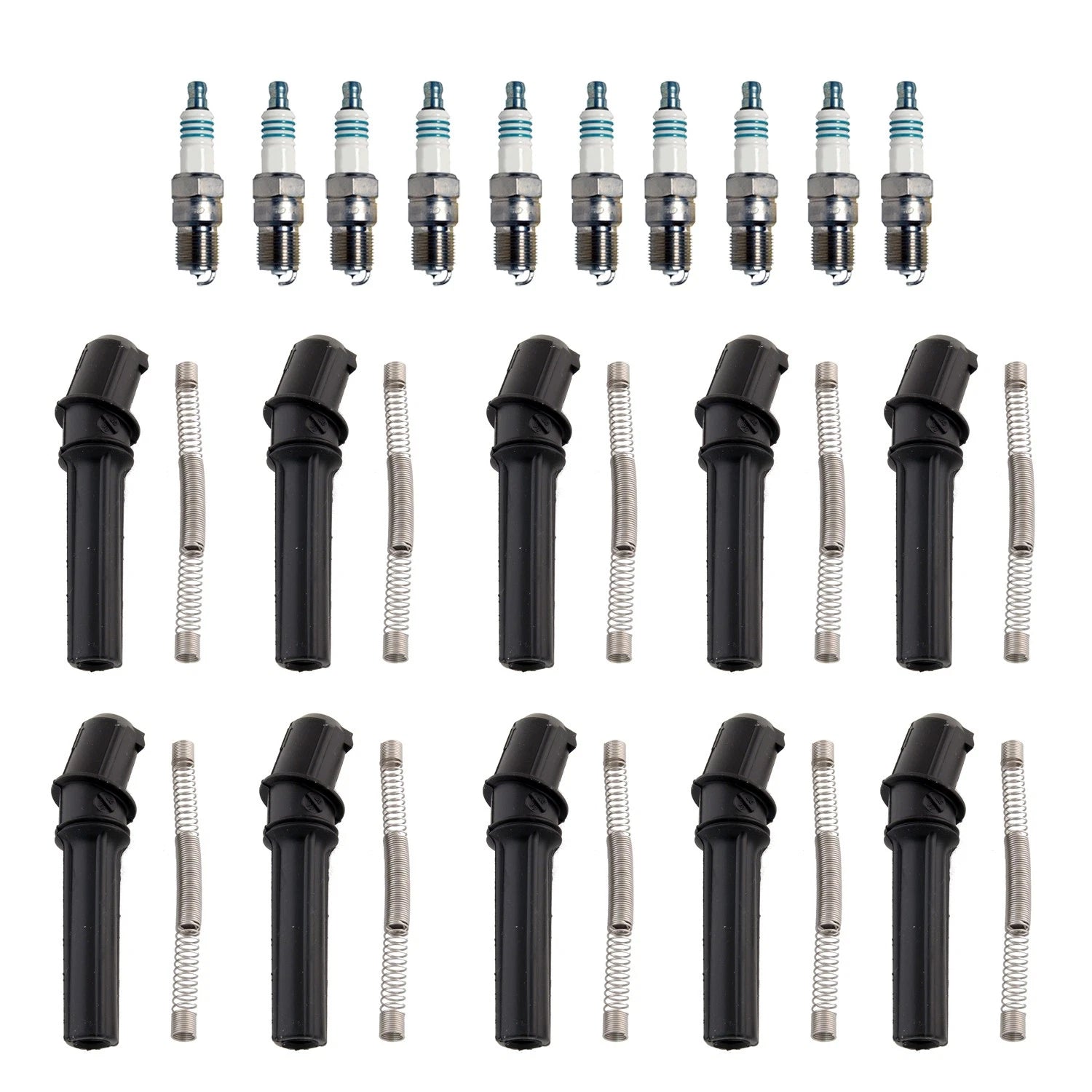 Set of 10 Iridium Power Plugs & NGK Ignition Coil Boots for E-350