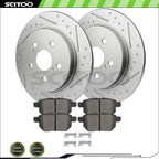 Set of 2 Rear Brake Rotors and Ceramic Pads for Toyota Corolla (2015–2019)