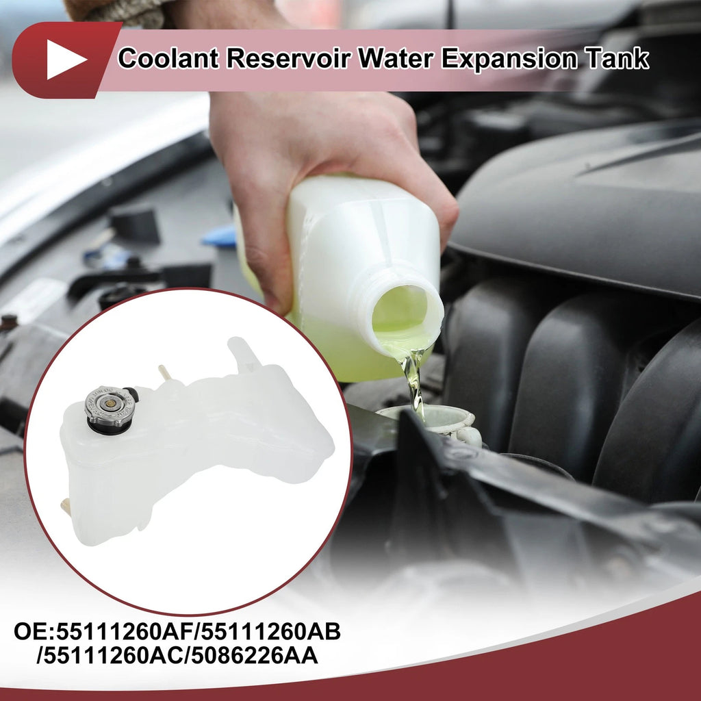 Coolant Expansion Overflow Tank with Cap No. 55111260AF for Dodge Challenger (2015–2023)