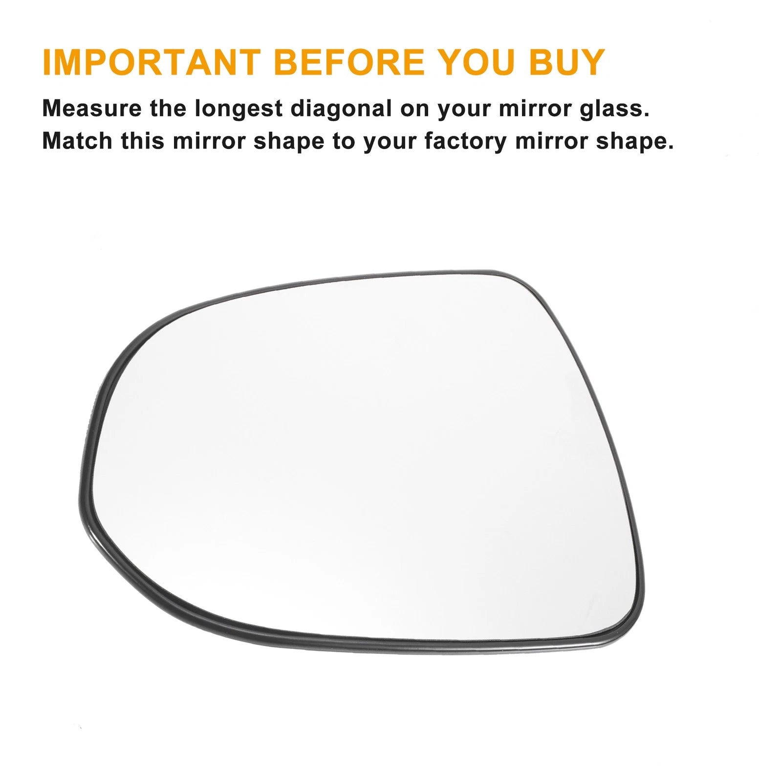 Left Side White Mirror Glass w/ Back for Honda Jazz (2002–2004)