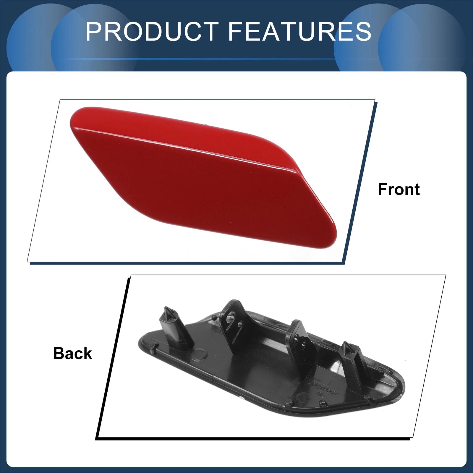 Front Right Washer Nozzle Cover Cap for Volkswagen Jetta A6 (2011–2014) Red