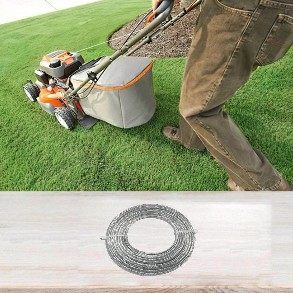 Set of 2 Steel Trimmer Line 15 Meter for Lawn Trimmers