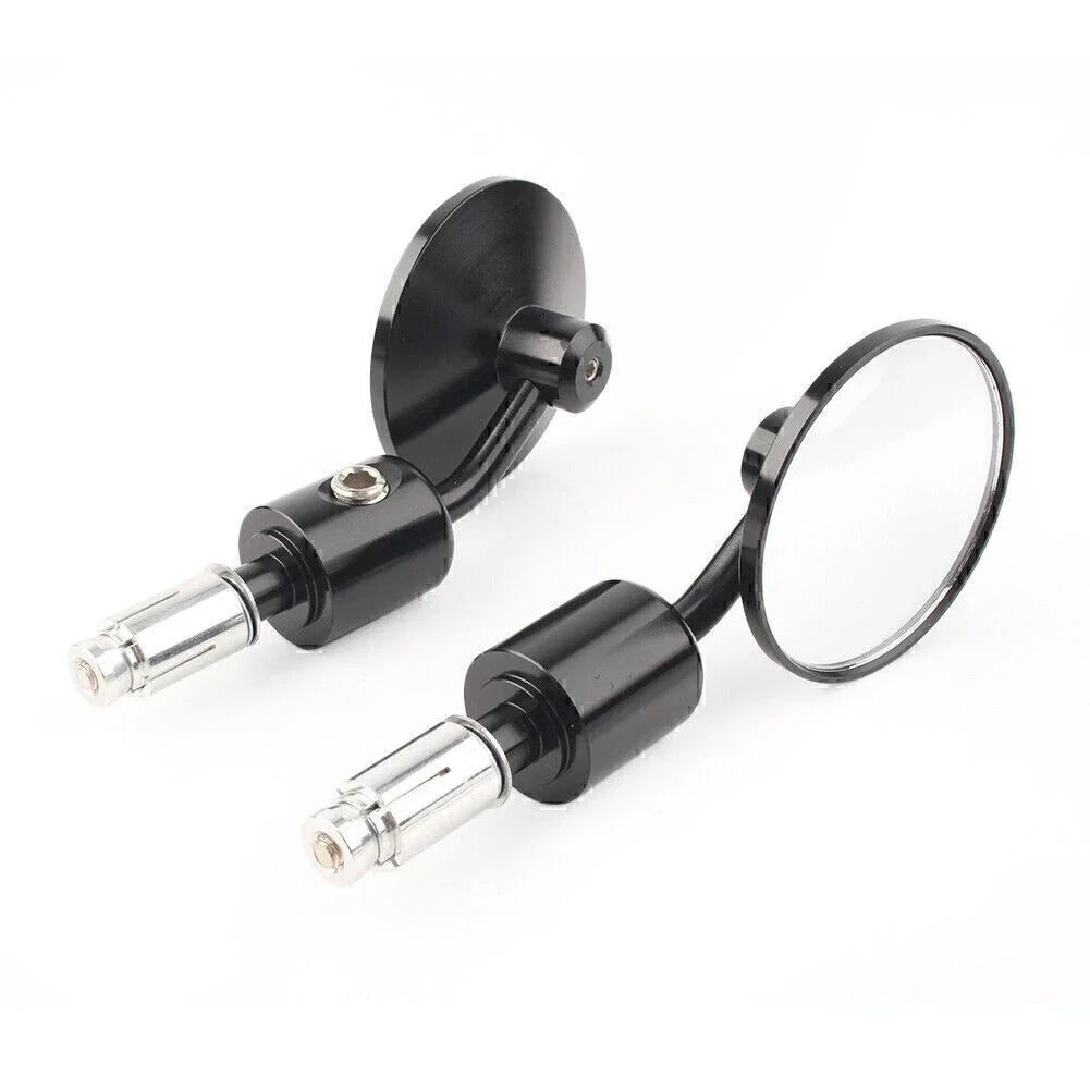 CNC Black 7/8" Round Bar End Mirrors for Universal Motorbike