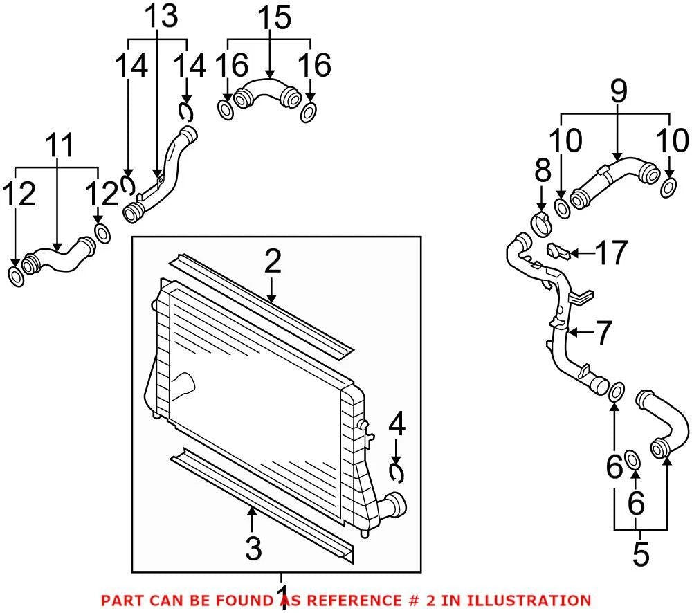 Lower Radiator Air Seal 1K0121345E for VW Audi