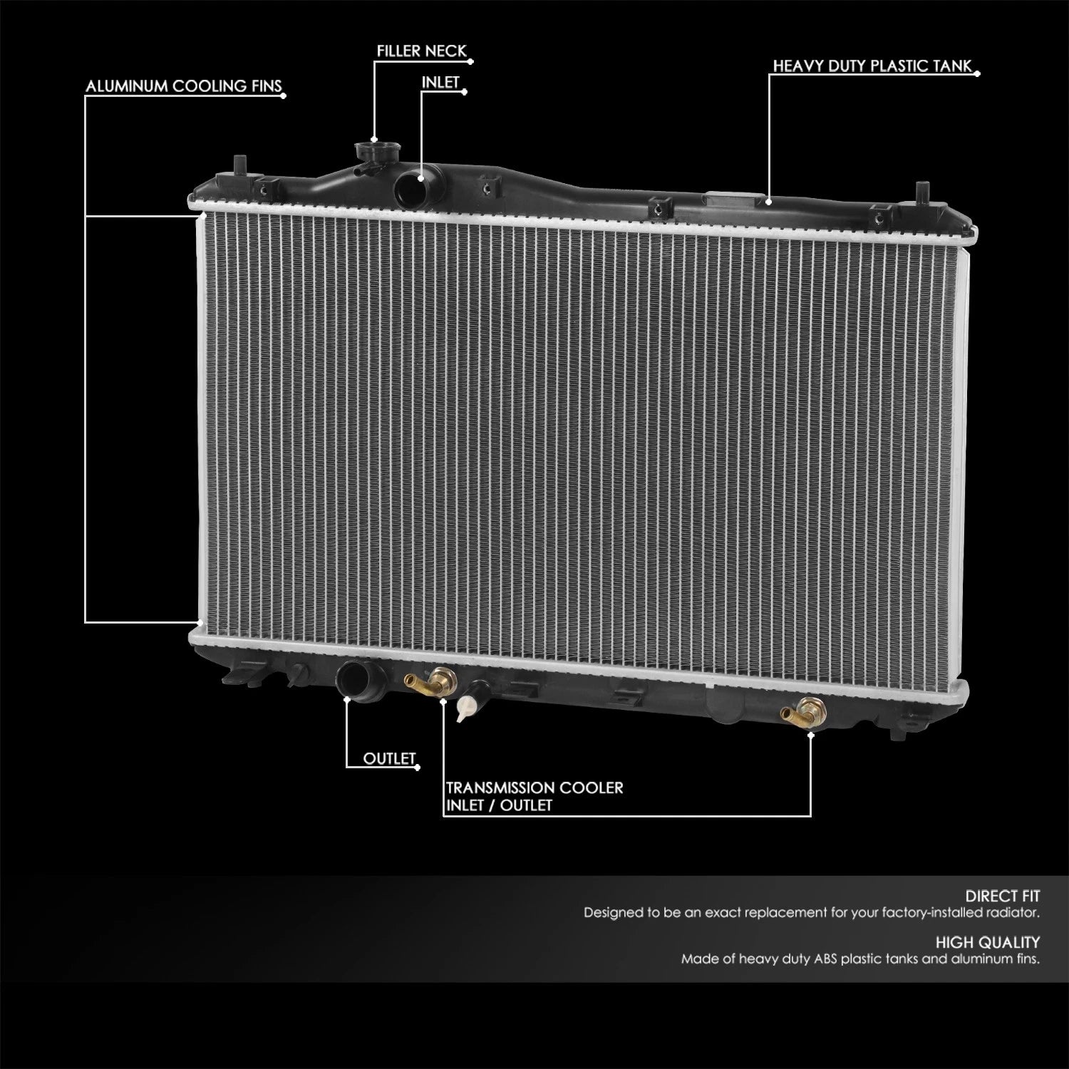 Aluminum Replacement Radiator for Honda Civic Acura ILX Hybrid (2012–2015) DPI 13257