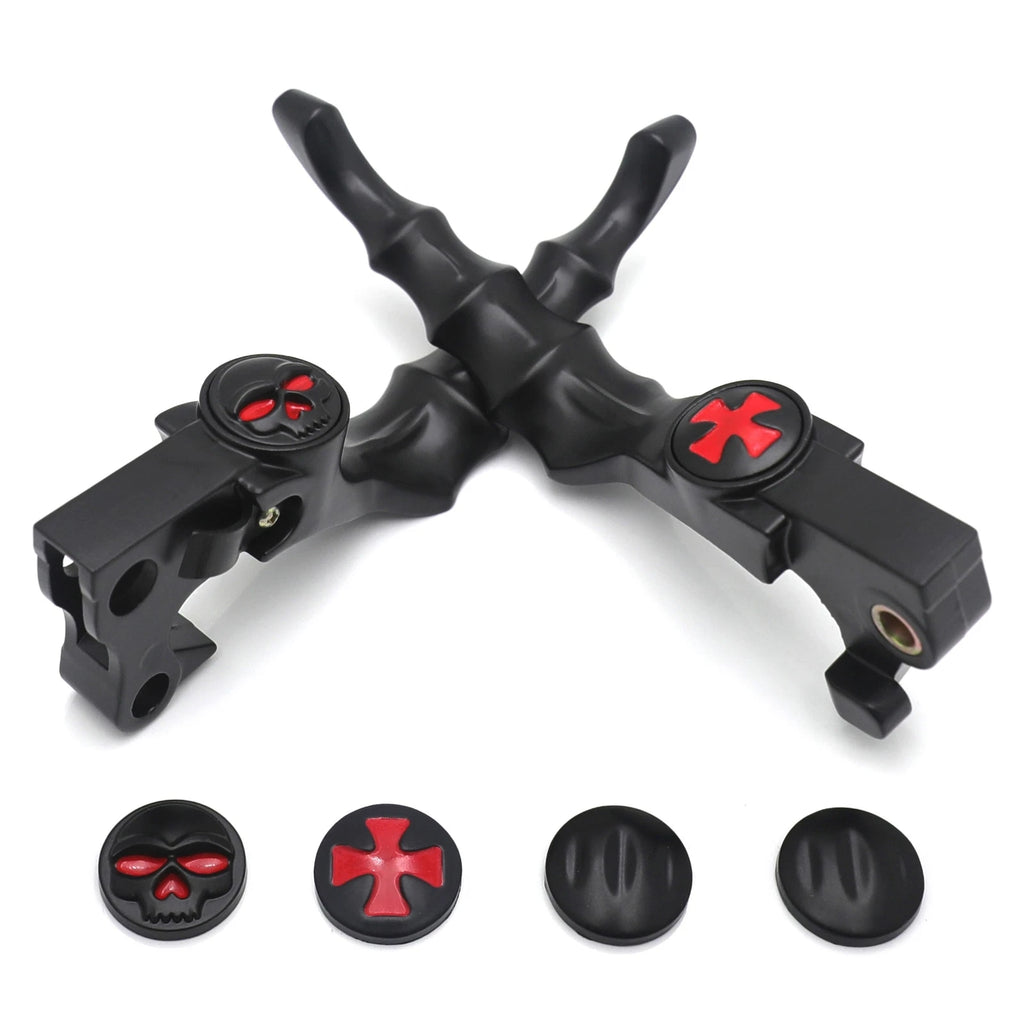 Black Skull Zombie Brake Levers for Harley Forty Eight XL1200X Iron 883 (2010–2023)