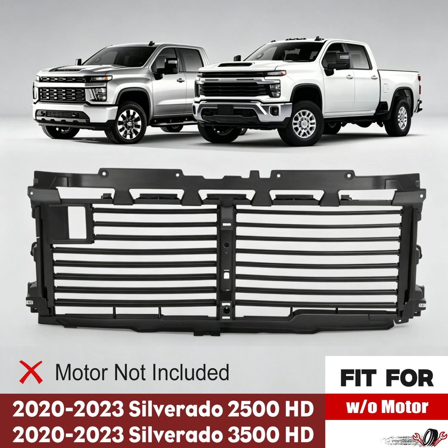 Upper Air Radiator Grille Shutter for Chevrolet Silverado 2500/3500 HD (2020–2023)