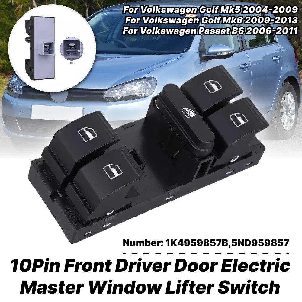 Power Window Master Control Switch for VW Jetta Passat Golf CC Tiguan (2006–2018) 5K4959857