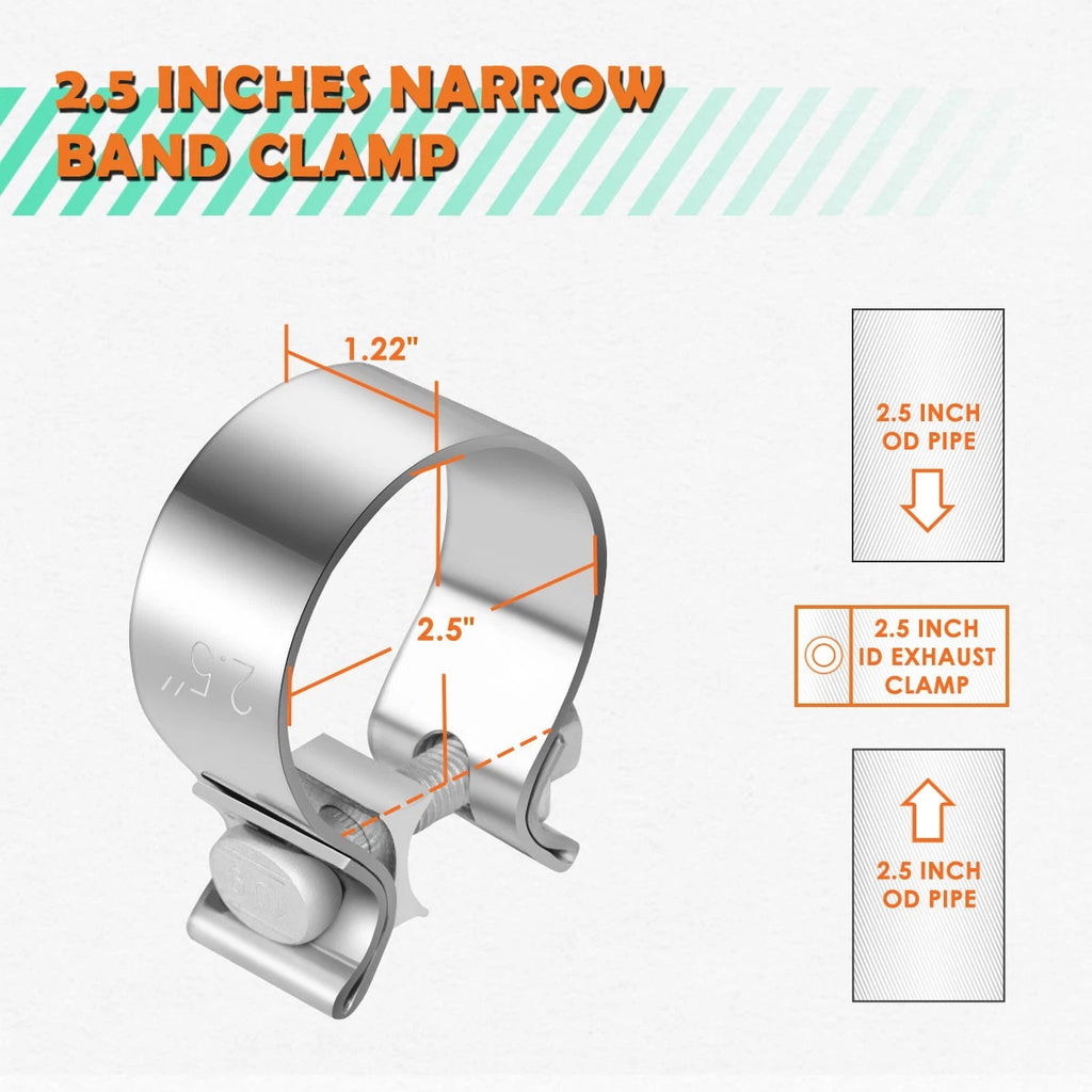 2.5" T409 Stainless Steel Catback Exhaust Pipe Coupler for