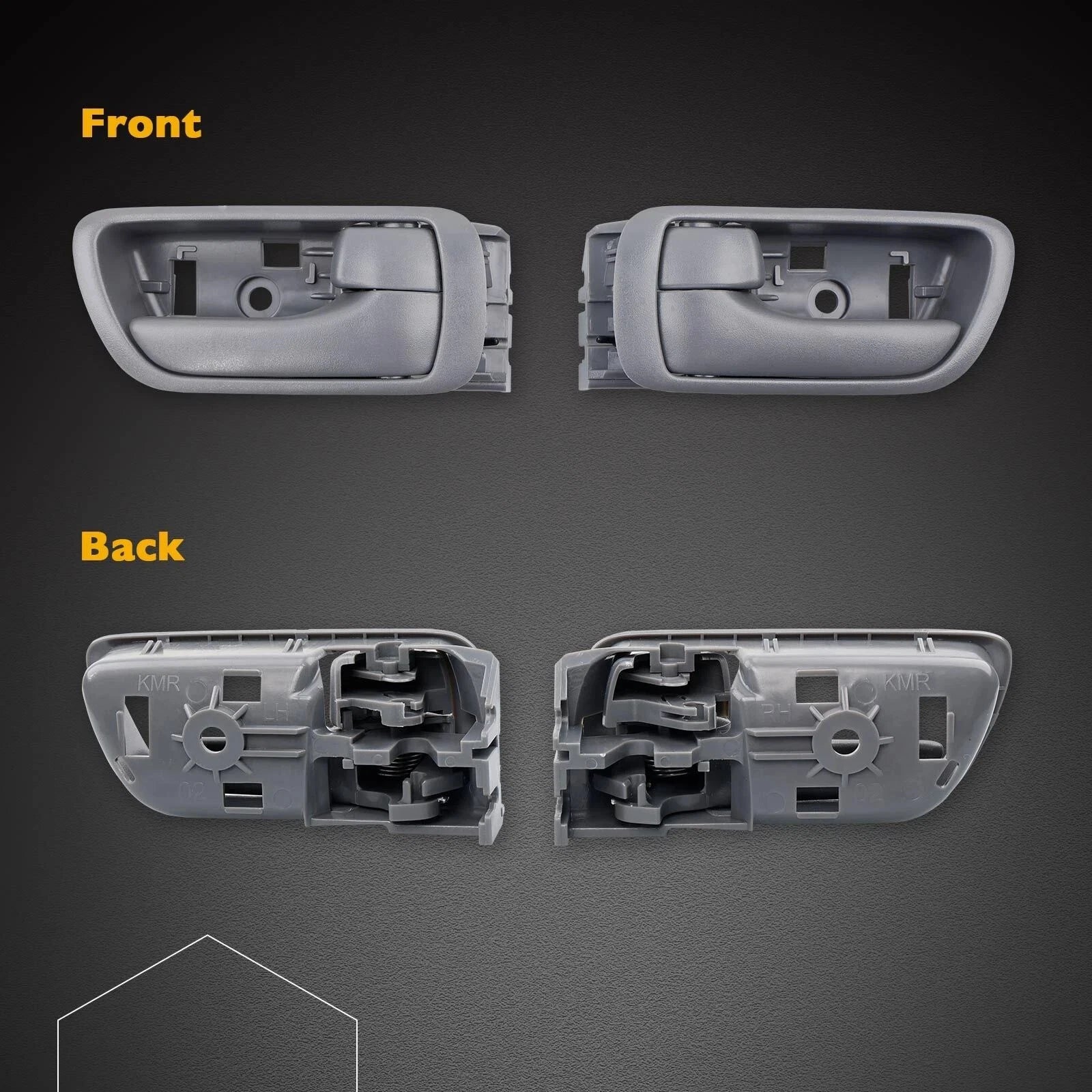 4X Grey Interior Door Handle Set for Toyota Camry (2002–2006)