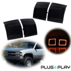 Smoke Amber LED Corner Side Marker Lights for Chevy C/K 1500 2500 3500