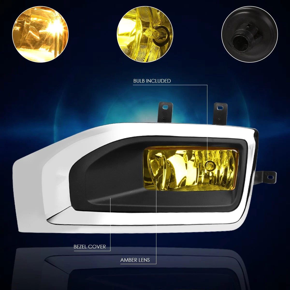 Amber Lens Front Bumper Fog Lights for GMC Yukon XL (2015–2018)