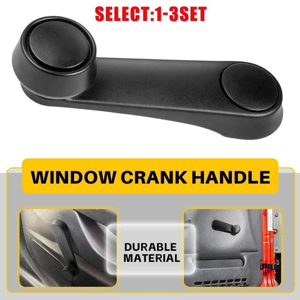 Set of 2 Window Crank Handles for Jeep Wrangler YJ (1992–1995) Black