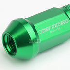20x Open End M12x1.5 50mm Tall Green Aluminum Lug Nuts + Adapter