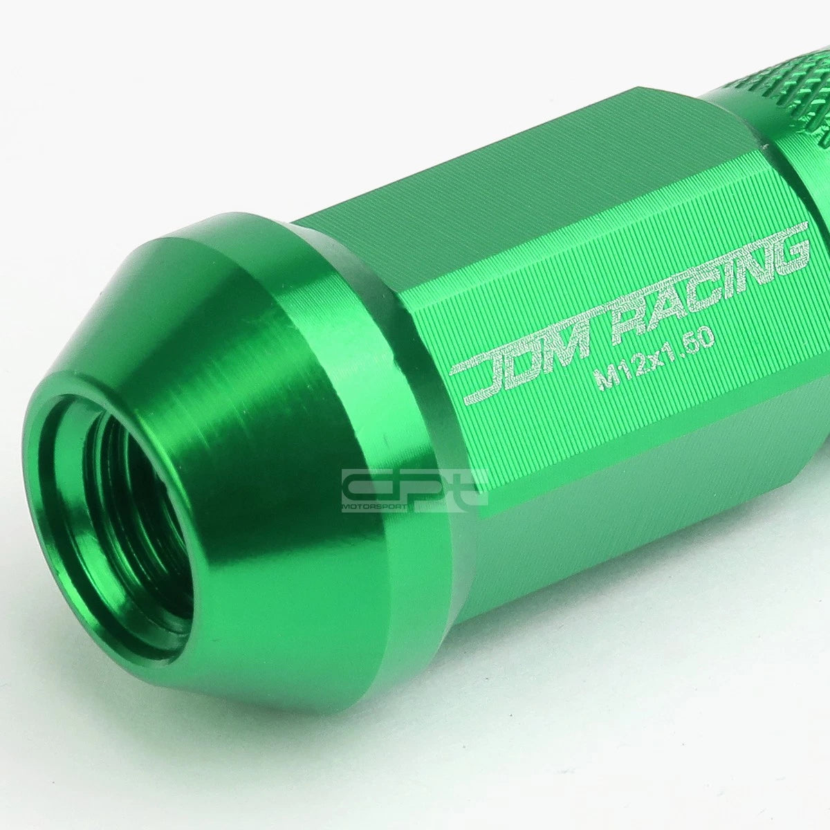 20x Open End M12x1.5 50mm Tall Green Aluminum Lug Nuts + Adapter