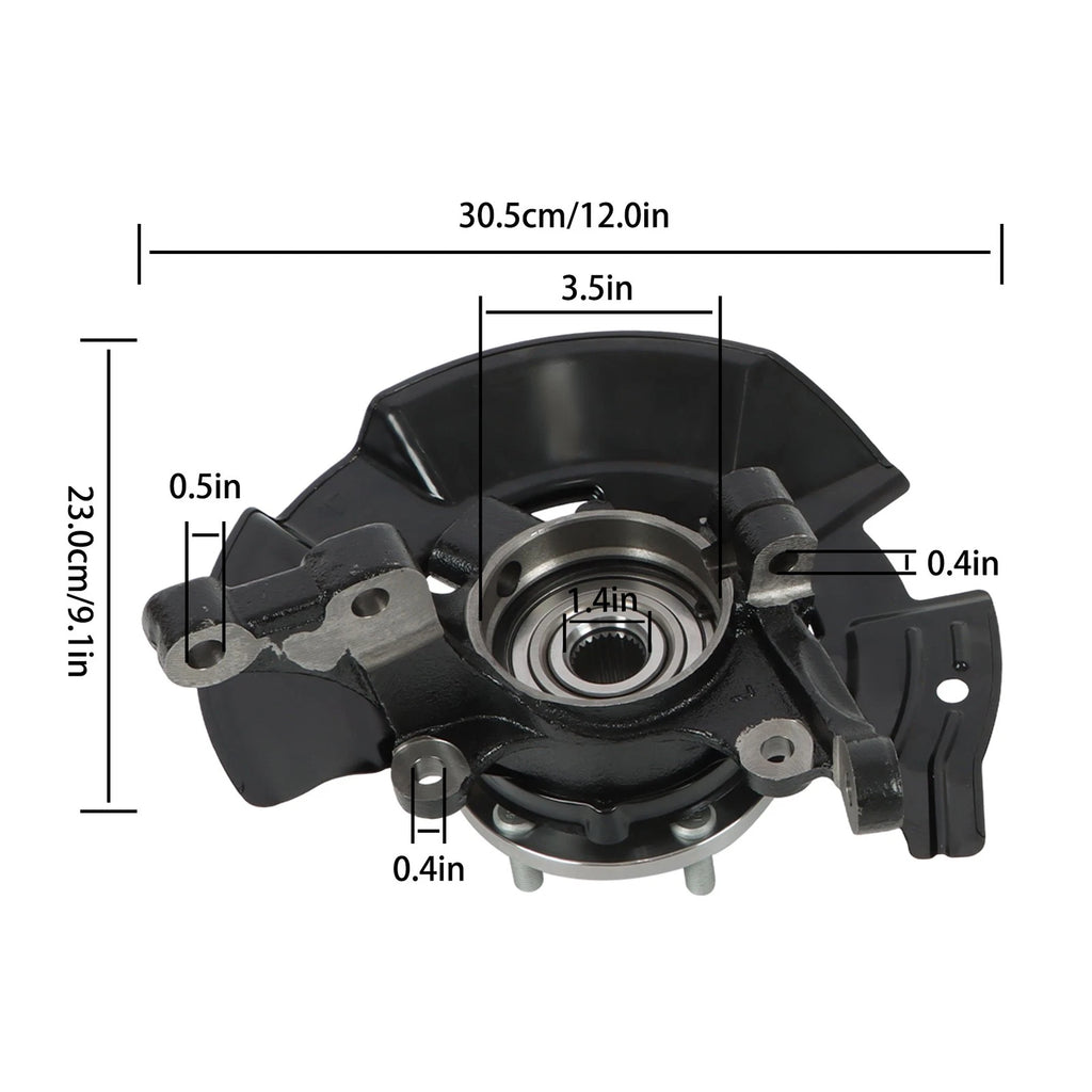 2X Front Wheel Hub Bearing Knuckles for Hyundai Sonata (2011–2013)