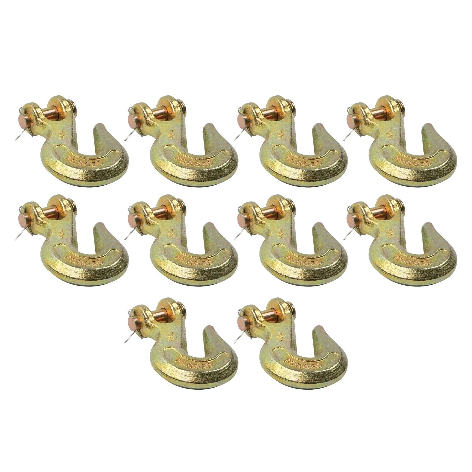 Set of 10 Clevis Grab Hooks for Chain (G70)