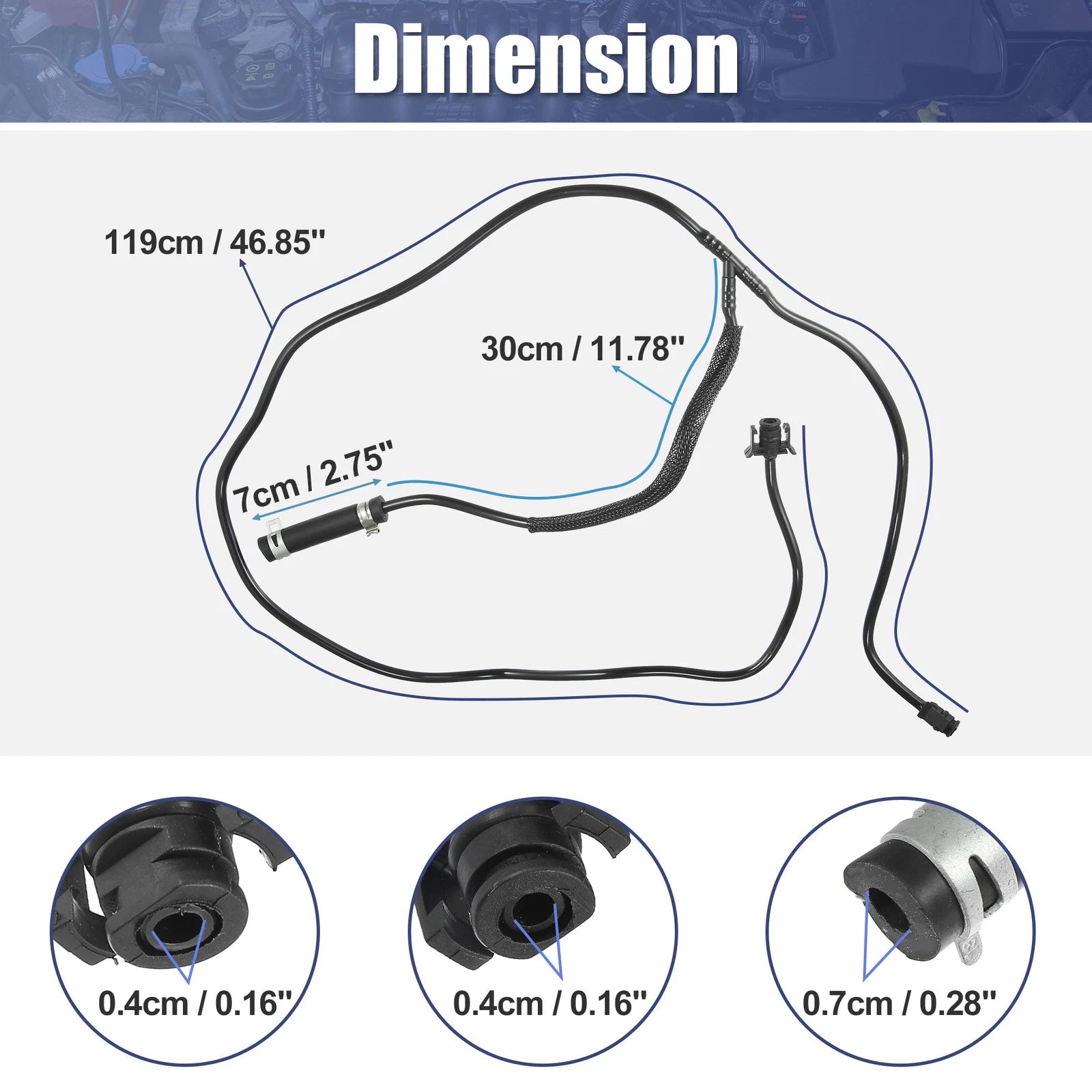 Coolant Reservoir Hose for Ford (CV6Z-8K012-K)