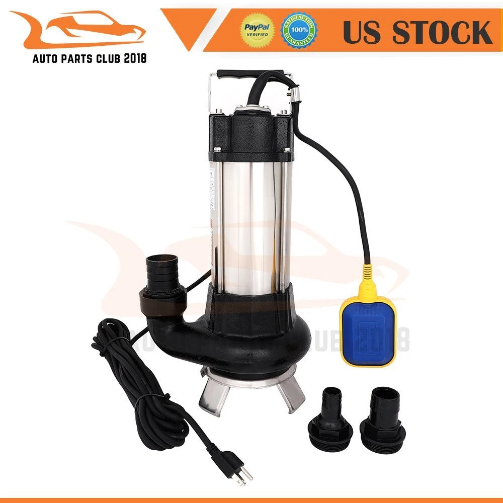 1.5HP Sump Pump for Industrial Sewage Cutter Grinder (110V)
