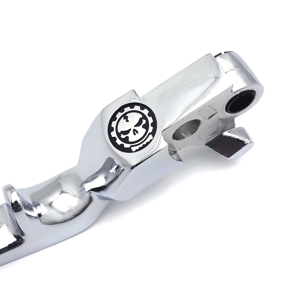 Chrome Skull Brake Clutch Levers for Harley Touring Road King FLHR (1996–2007)
