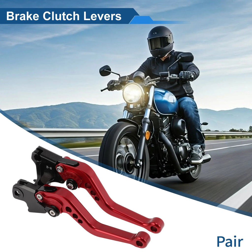 Adjustable Short Brake Clutch Levers for BMW F650GS (2008–2012) Red 1 Pair