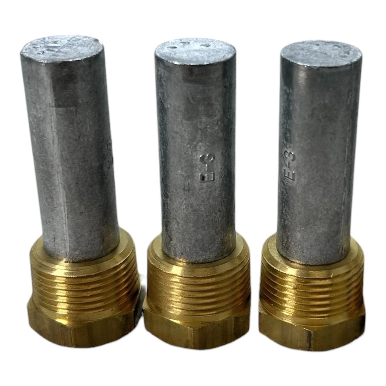 Set of 3 Zinc Pencil Anodes w/ Hex Head Cap for Camp E-3c
