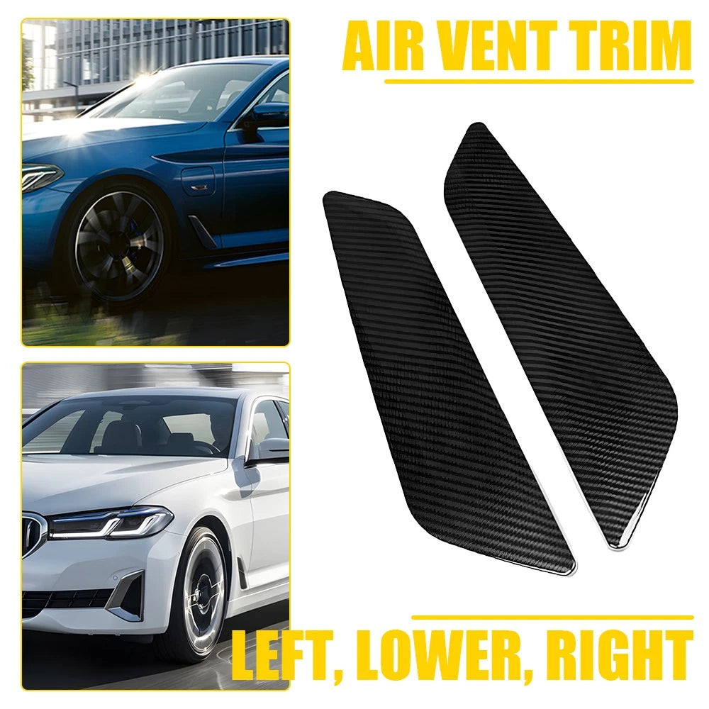 Set of 2 Carbon Fiber Fender Panel Air Vent Covers for BMW G30 5 Series (2017–2023)