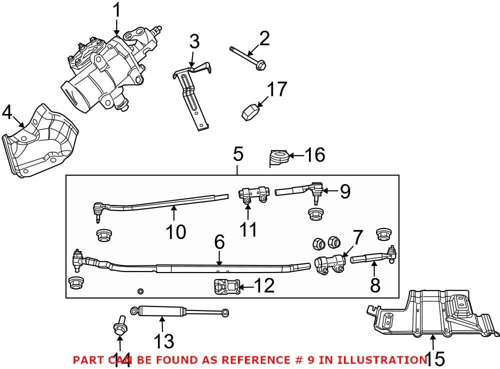 Genuine OEM Steering Drag Link for Ram 3500 (2010–2023) 68036940AD