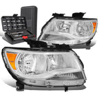 Pair Chrome/Amber Turn Signal Headlight for Chevy Colorado (2015–2020)