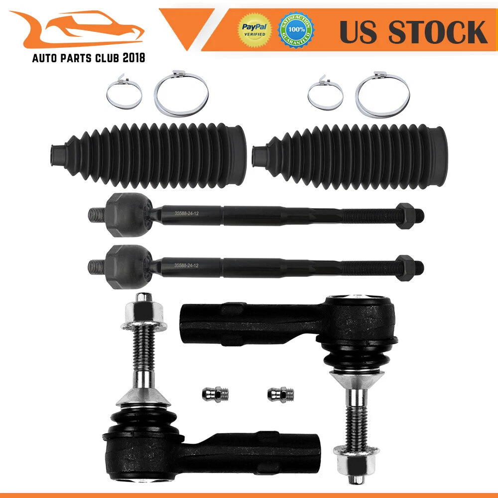 Set of 6 Front Steering Tie Rod Ends for Ford Flex Taurus (2010–2016)