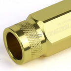 20 PCS Open End M12x1.5 50mm Tall Gold Aluminum Lug Nuts + Adapter