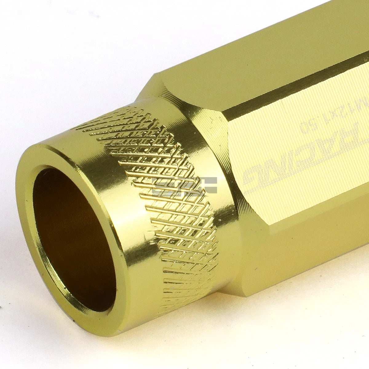 20 PCS Open End M12x1.5 50mm Tall Gold Aluminum Lug Nuts + Adapter