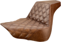 SADDLEMEN Step-Up Seat for FL/FX (2018–2024) - Front Lattice Stitch - Brown