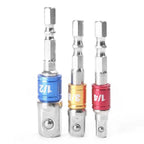 Socket Bit Adapter Set 1/4" 3/8" 1/2" for Impact Drill (3 pcs)