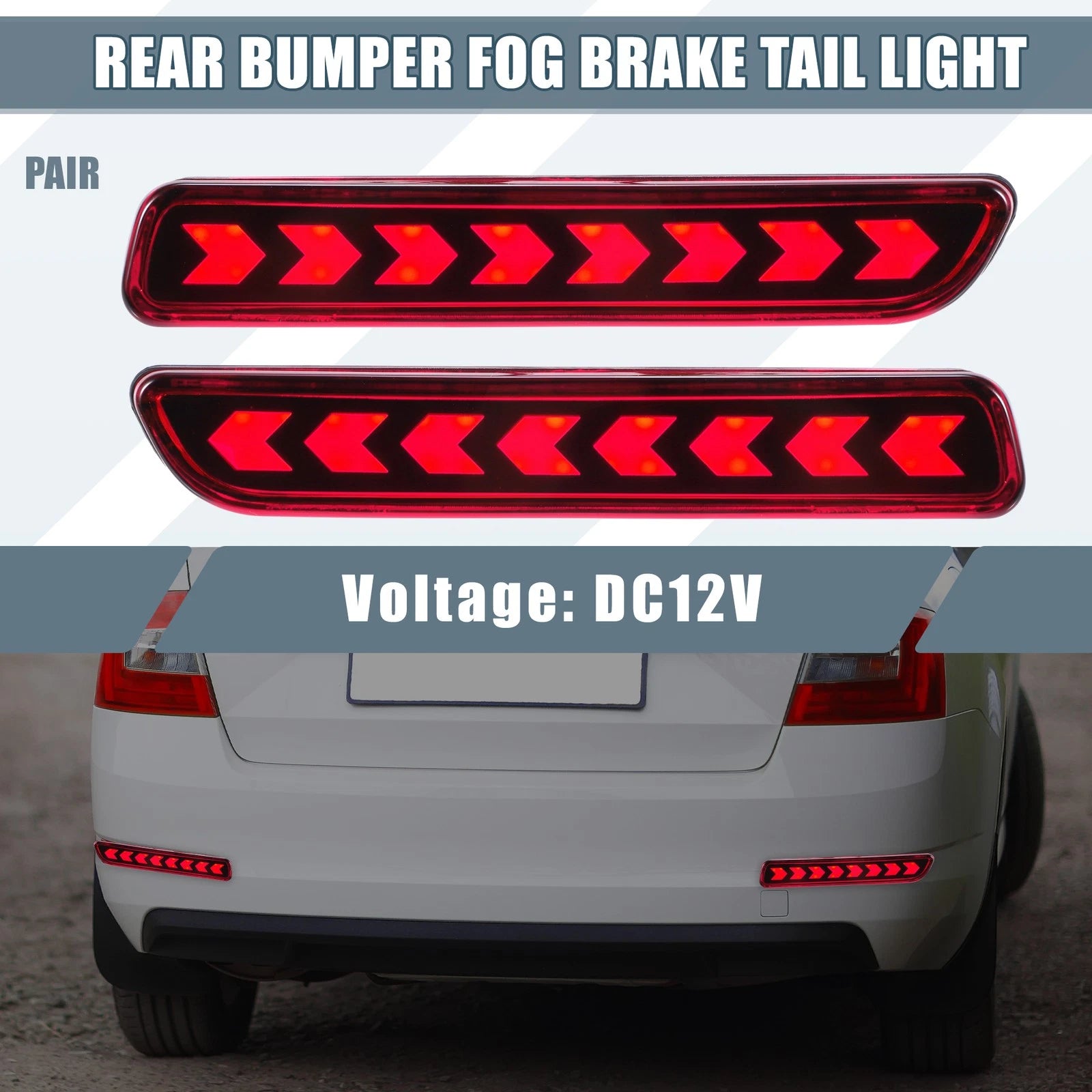 LED Rear Bumper Fog Brake Tail Light for Suzuki SX4 (2007–2014) 1 Pair