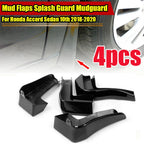 Gloss Black Mud Flaps for Honda Accord Sedan (2018–2020)
