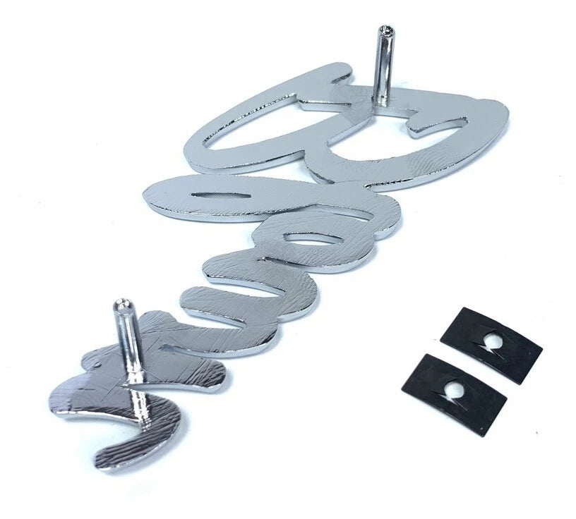 Chrome Blown Script Emblem Badge Replacement for Universal Hot Rod Show Car