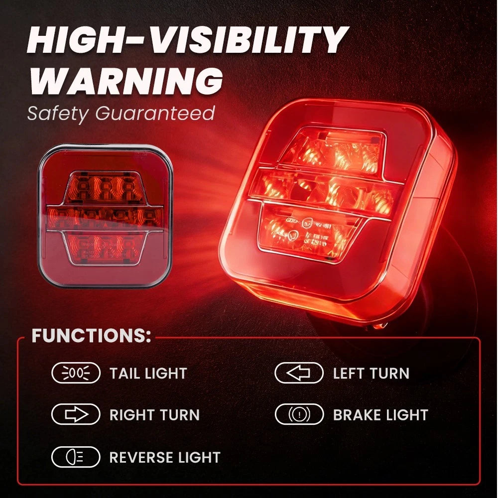 2X Magnetic LED Wireless Trailer Lights for Tow Vehicles (Universal)