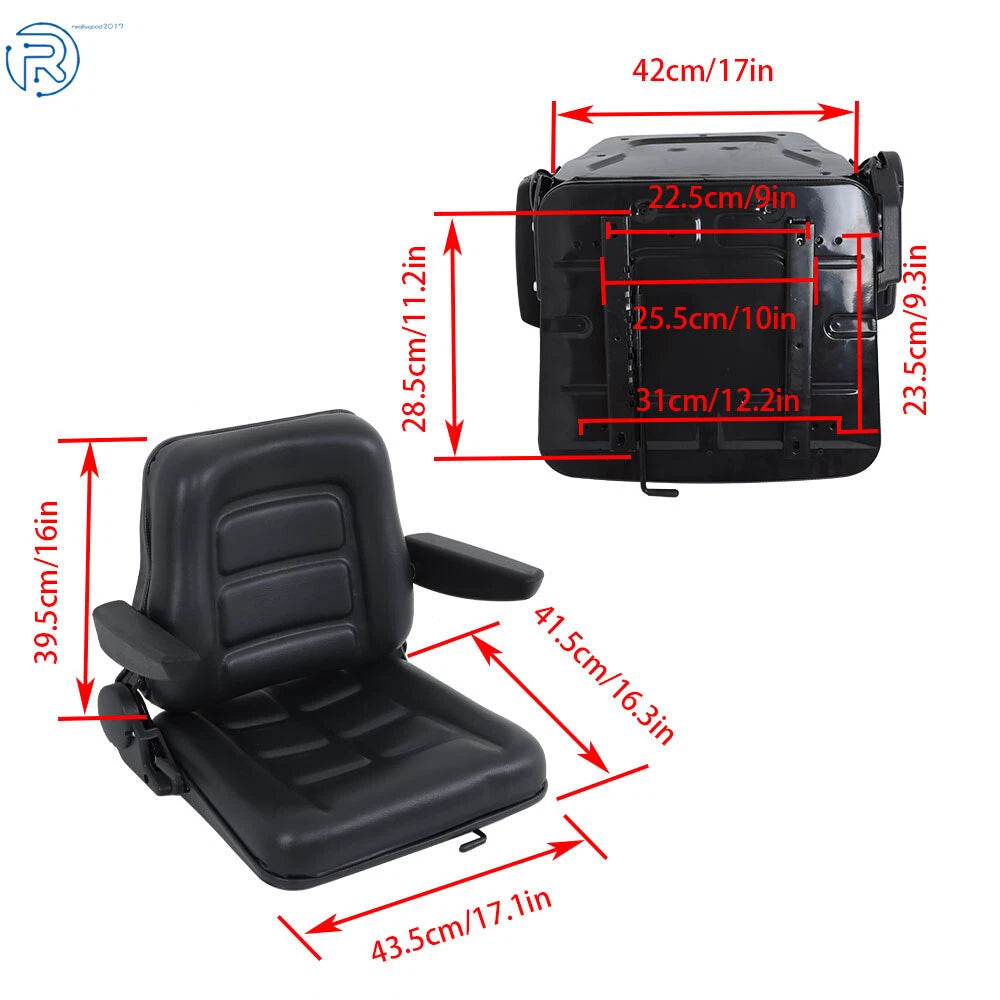 Universal Fold Down Forklift Seat for Excavator Skid Loader