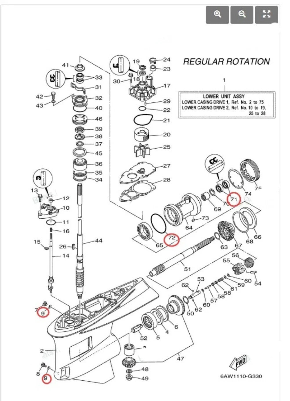 Propeller Shaft Seal Kit for Yamaha 4Str (93101-35019, 90430-08003)