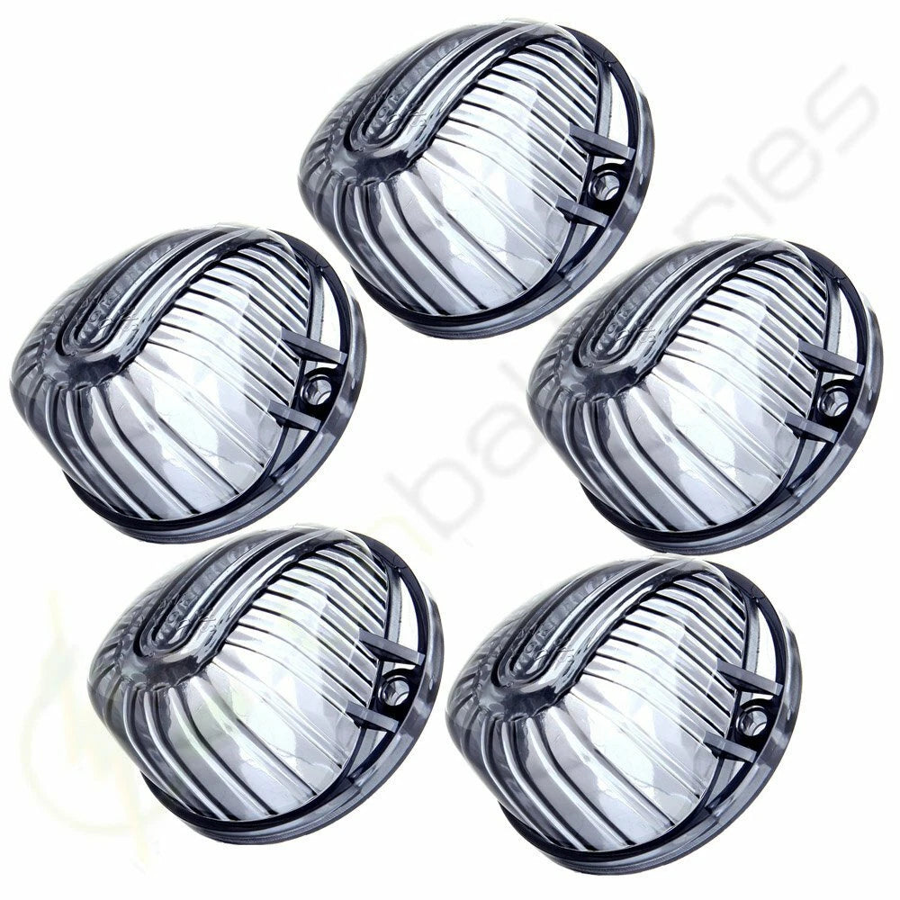 5pcs Smoke Round Cab Marker Light Lens Covers for Chevy (9069S)