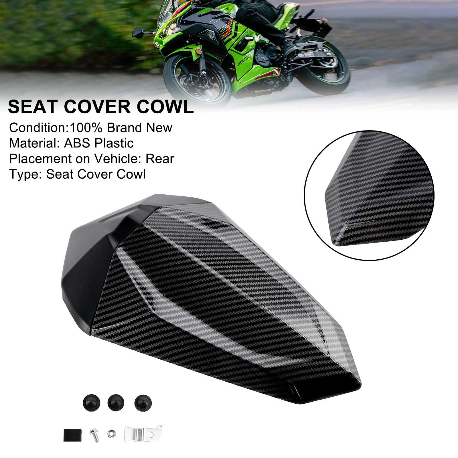Tail Rear Seat Fairing Cowl for Kawasaki Ninja 500 EX500R Z500 (1994–2004) Carbon