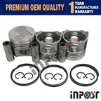Set of 3 STD Pistons with Rings 83mm for Kubota D1503 (D1503-DI)